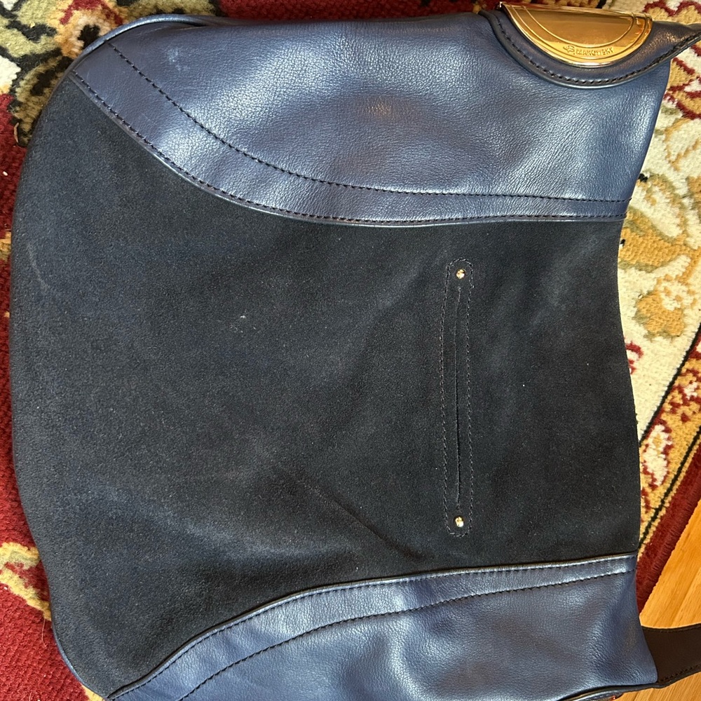 B. Makowsky Navy and Black Shoulder Bag